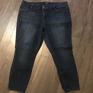 D. Jeans dark denim, Plus size 20w ankle length